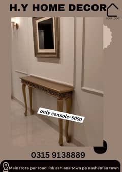 CONSOLE // Wall Mirror with Console Table // Wooden Console