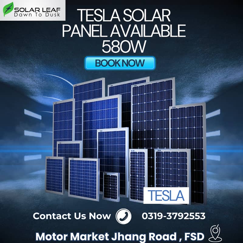 Tesla 580W N-type Bifacial Solar Panels / TOPCon Technology / Solar 0