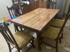 Dining table set with six pure wooden chairs…