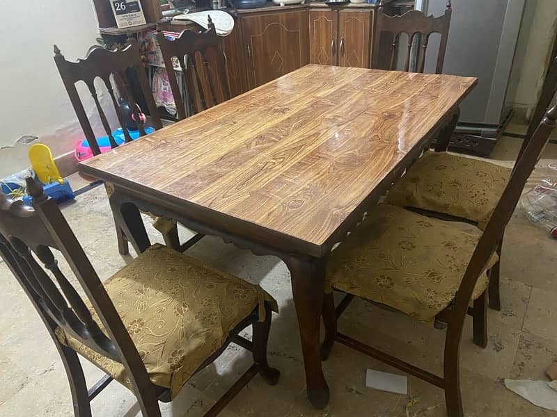 Dining table set with six pure wooden chairs… 0