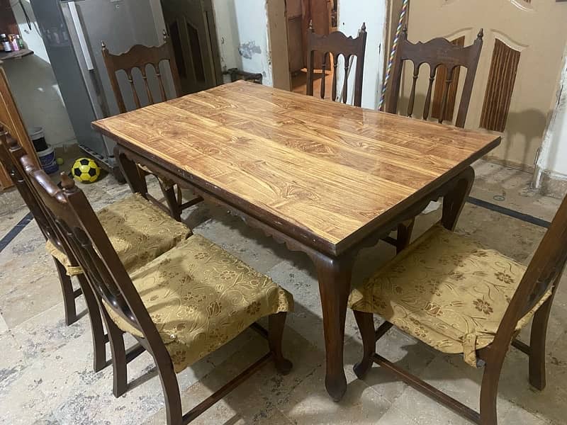 Dining table set with six pure wooden chairs… 1