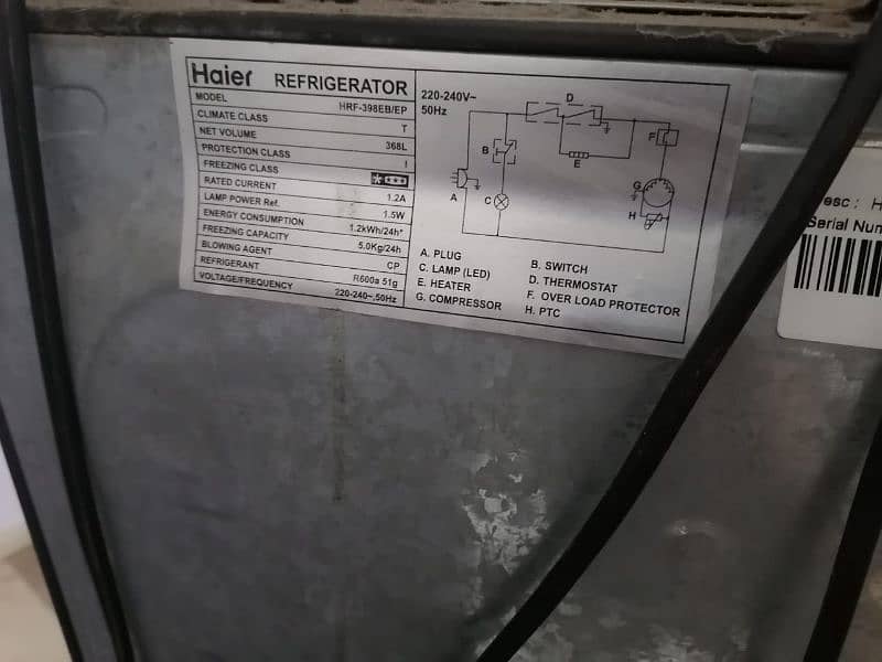 Haier fridge model hrf398 6 months used 3