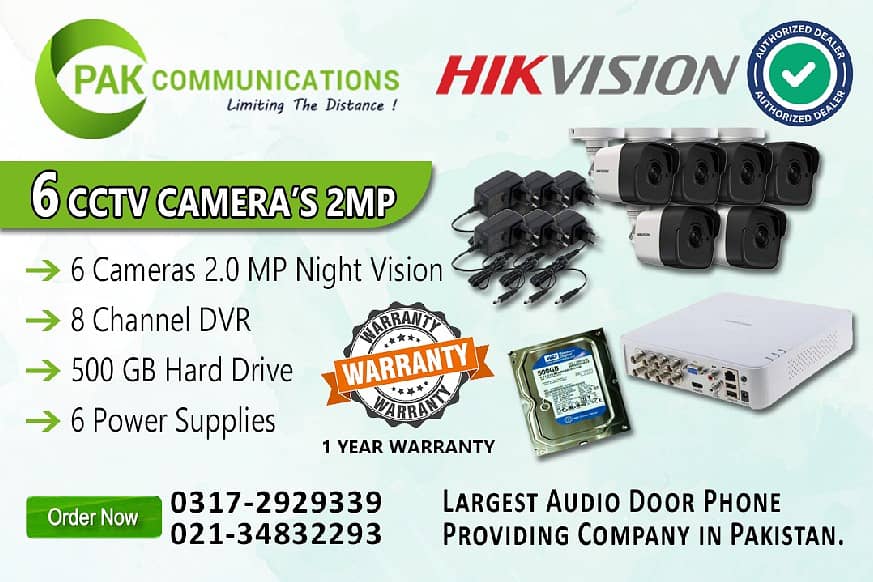 6 HD CCTV Cameras Package HIKVision (Authorized Dealer) 0