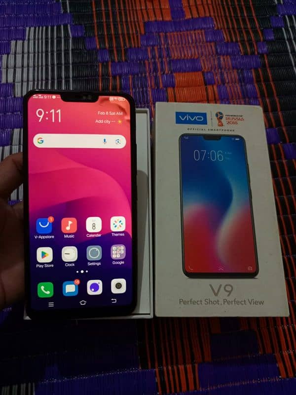 vivo v9 with box exchng possible read add 5