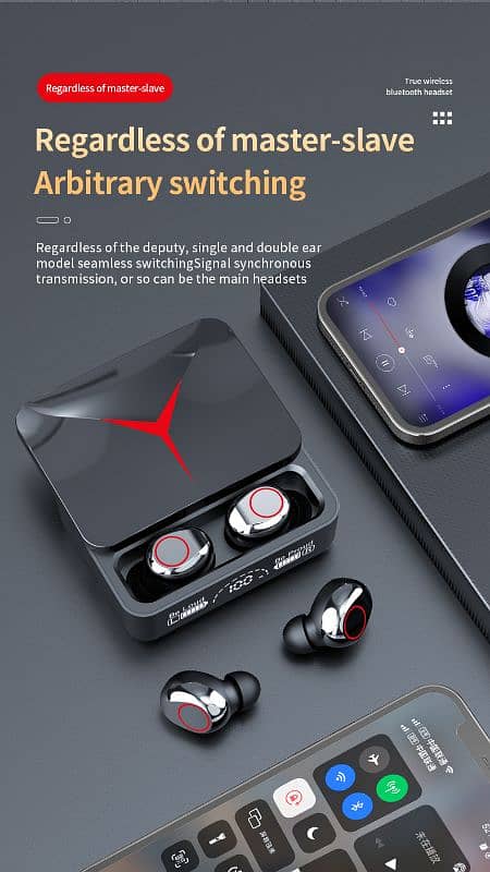 M90 Pro Earbuds Box pack with Power Bank option 7