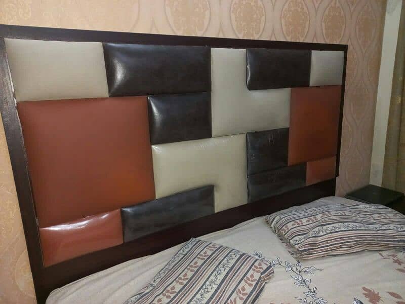 wooden bed with mattress 1