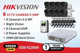 8 CCTV Cameras Set 5mp In DHA (HIK Vision)