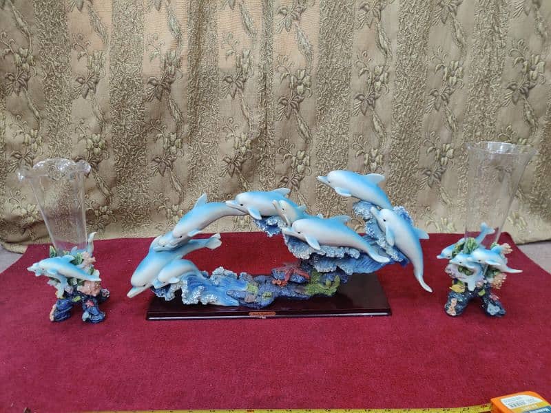 big size resin Dolphins Sculpture aquarium fishing 0