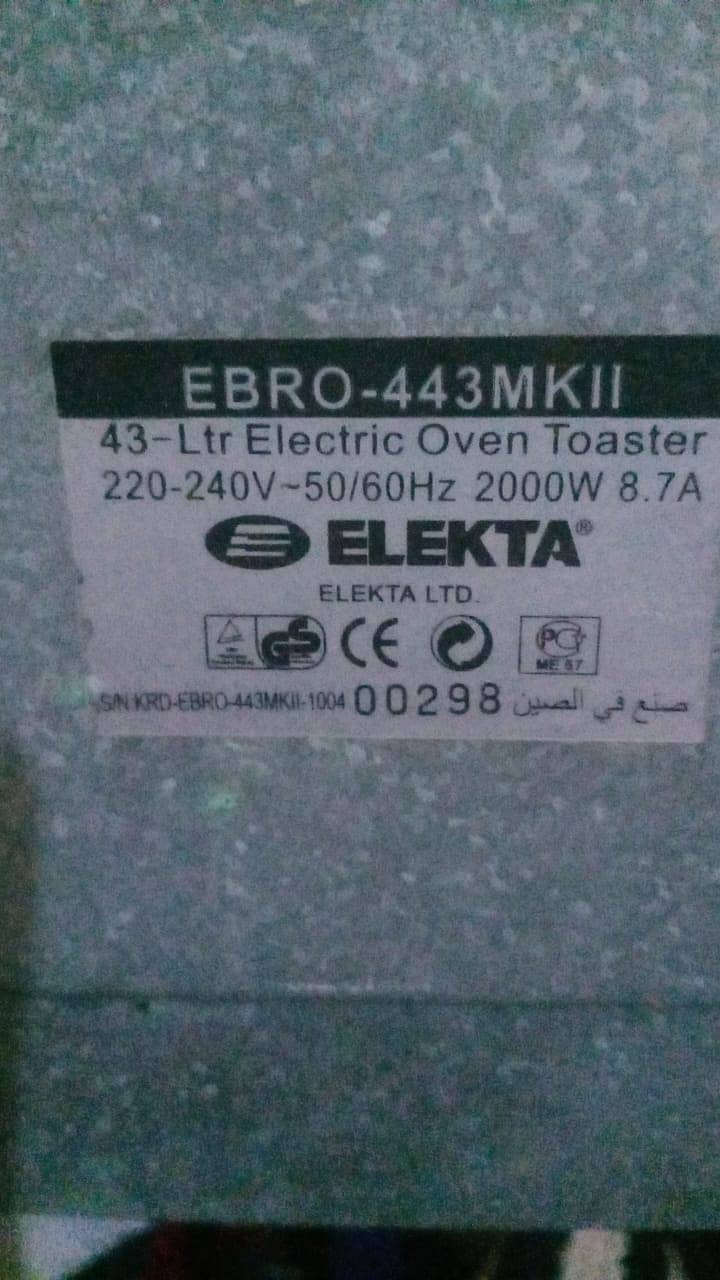 Good Ccondition Elekta 43L Electric Oven Toaster 7