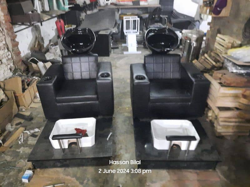 Saloon chairs | Beauty parlor chairs | shampoo unit | pedicure | 14