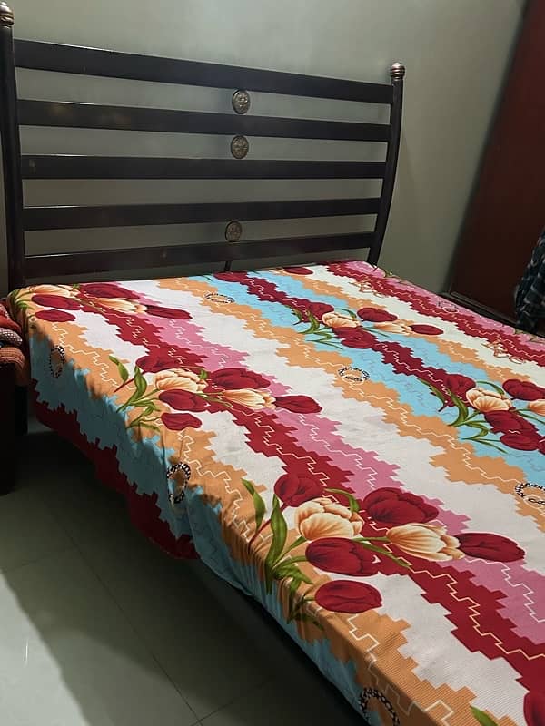 Iron bed with mattress 1