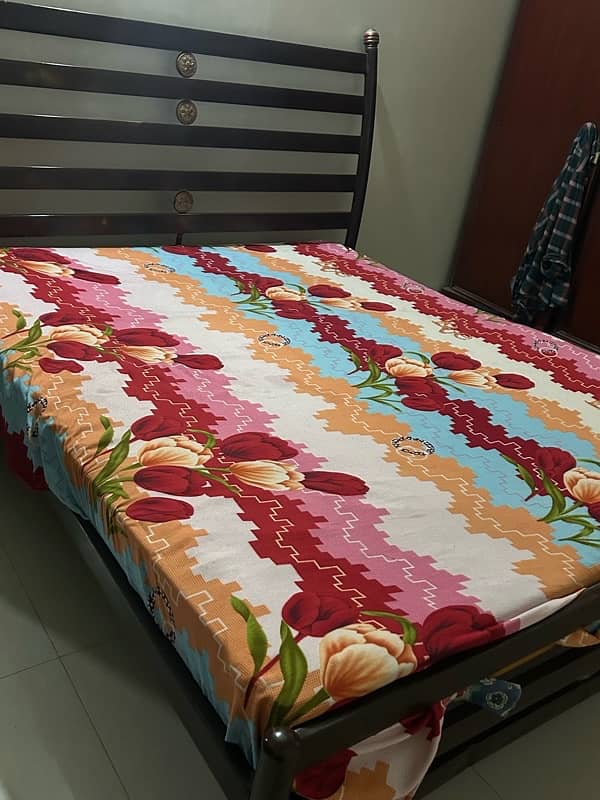 Iron bed with mattress 3