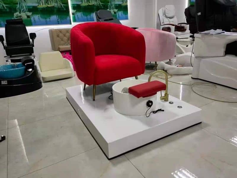 Saloon chairs | Beauty parlor chairs | shampoo unit | pedicure | 8