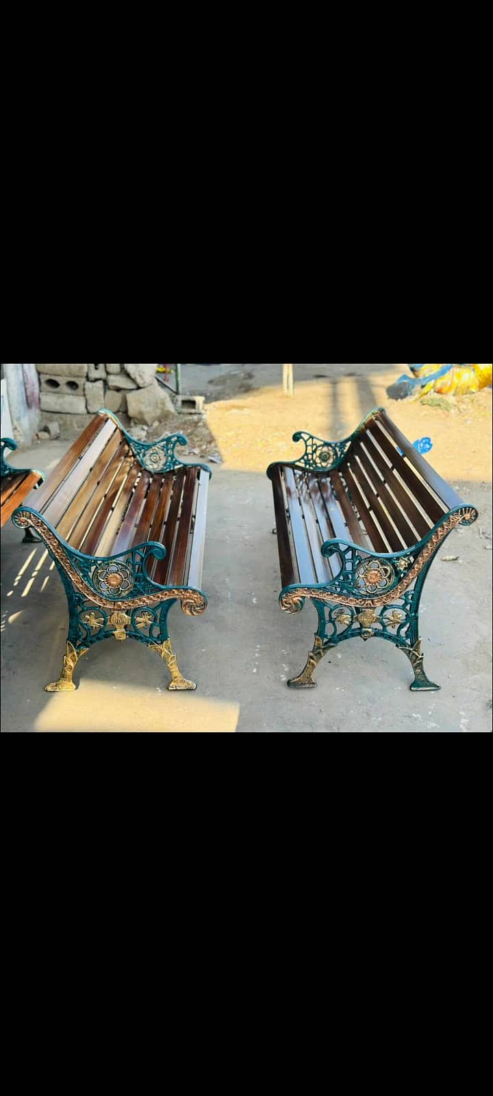 Garden and park outdoor benches, iron benches, patio Metal 0