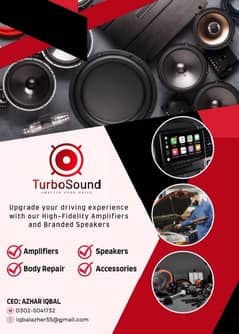 Speaker installation service in cars, Amplifire, body repair