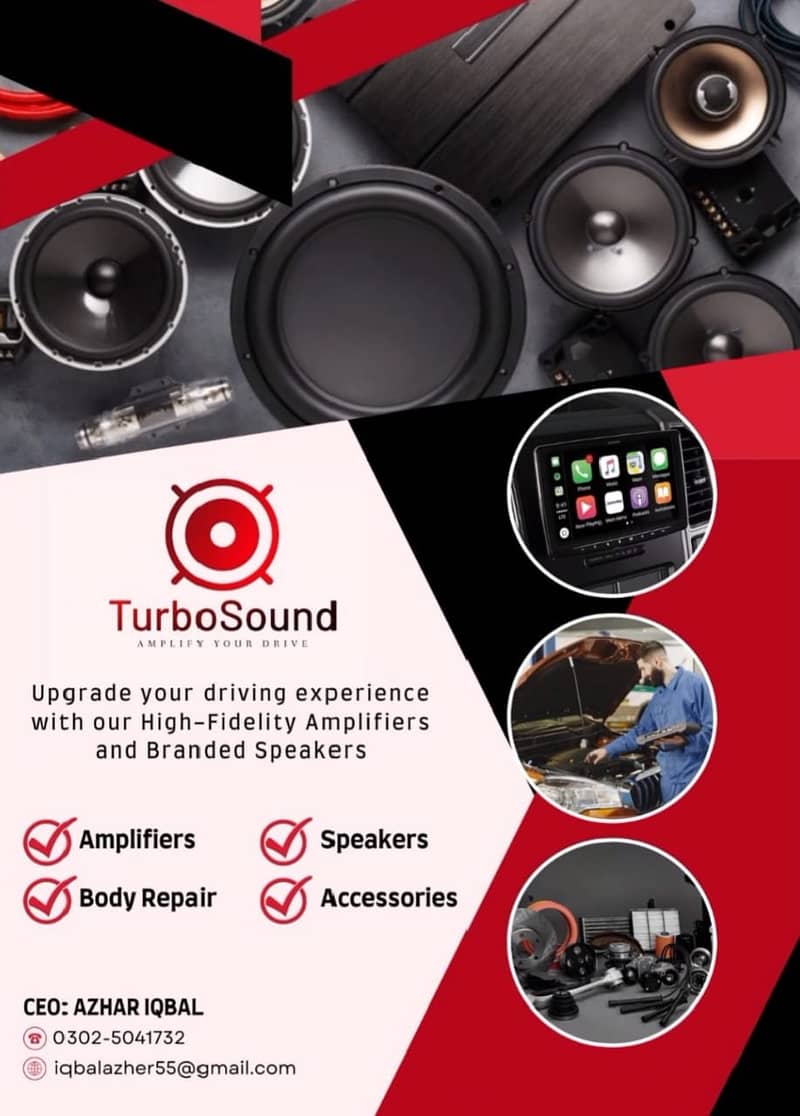 Speaker installation service in cars, Amplifire, body repair 0