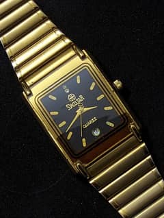 Swistar watch 22k gold plated swiss made