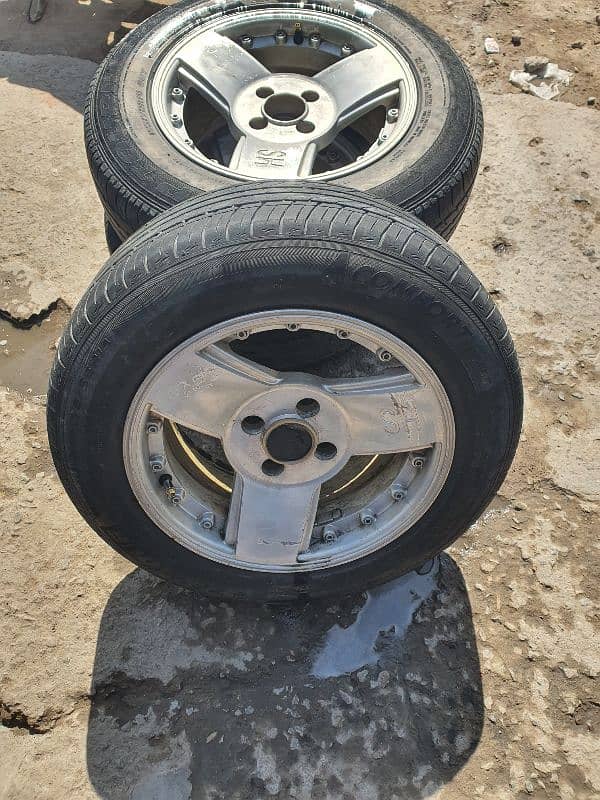 Allorims 14inch with brand new tyres no puncture at all except in one 2