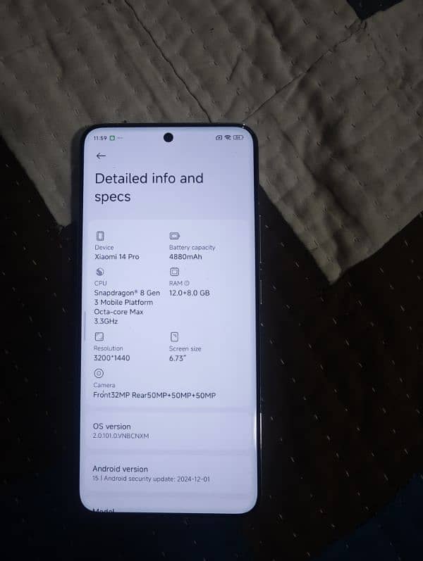 Xiaomi 14pro 12 256 striple 50 camera 3