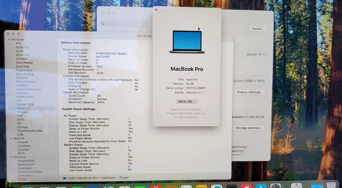 MACBOOK PRO M1 , 13" , 16GB RAM 512GB SSD 0