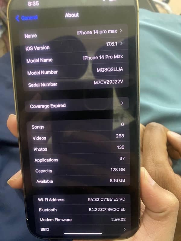 i phone 14 pro max non pta jv 128gb 10/10 5