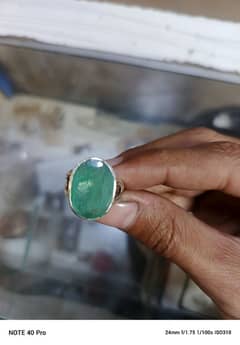 Chitral Emerald With silver ring