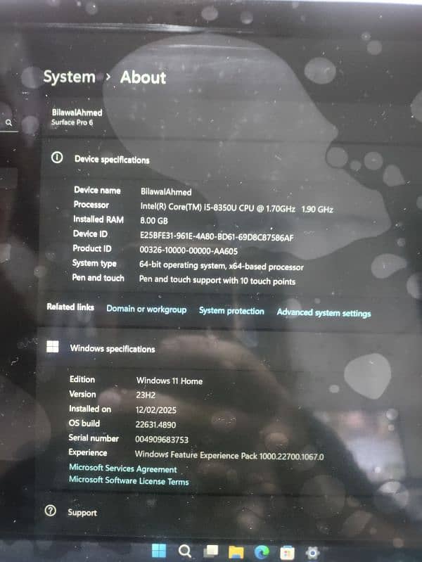 Microsoft Surface Pro 6 i5 8th gen 8/128 3