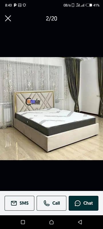 king size double bed with 2 side tablea WhatsApp 0312 0791309 1