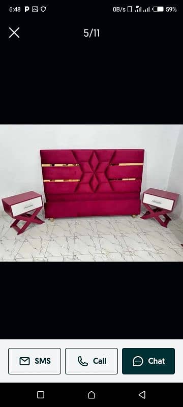 king size double bed with 2 side tablea WhatsApp 0312 0791309 2