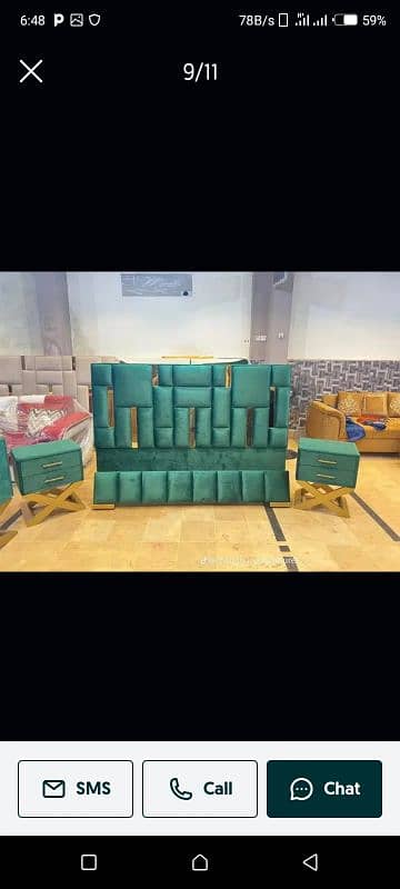 king size double bed with 2 side tablea WhatsApp 0312 0791309 3