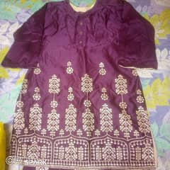 new condition only one time used silk embroidery 2 piece suit