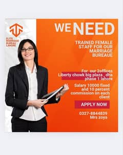 Need educated female for marriage Bureau services