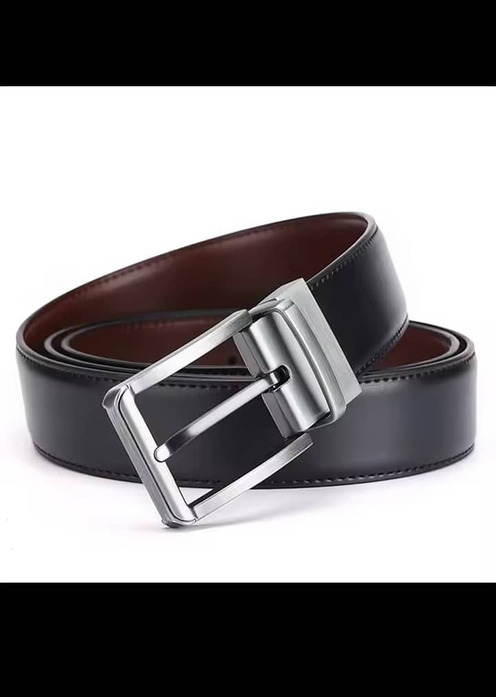 2 in 1, High chrome leather belt for men, double sided leather belt 1