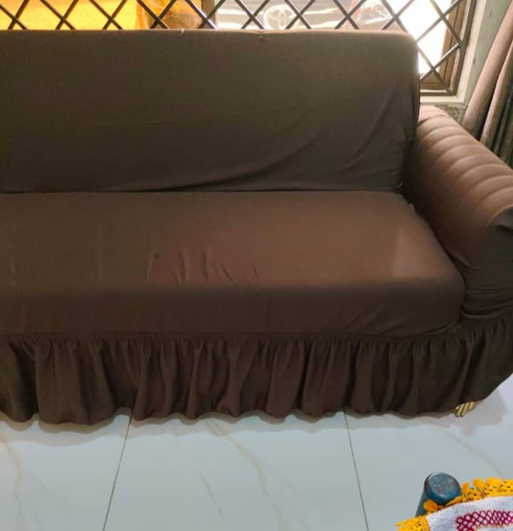 Sofa cover for sofa cum bed with Turkish style frill 1