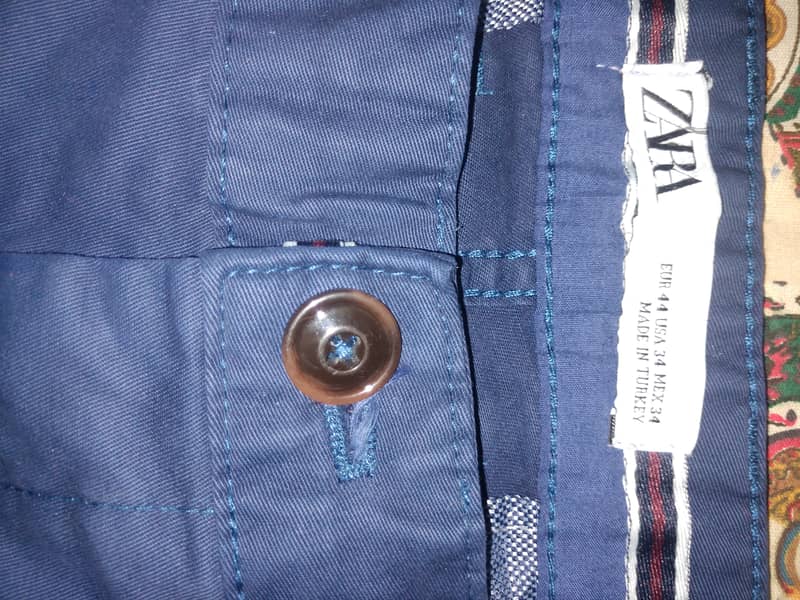 ZARA original MEN pants navy blue waist 34-35 2