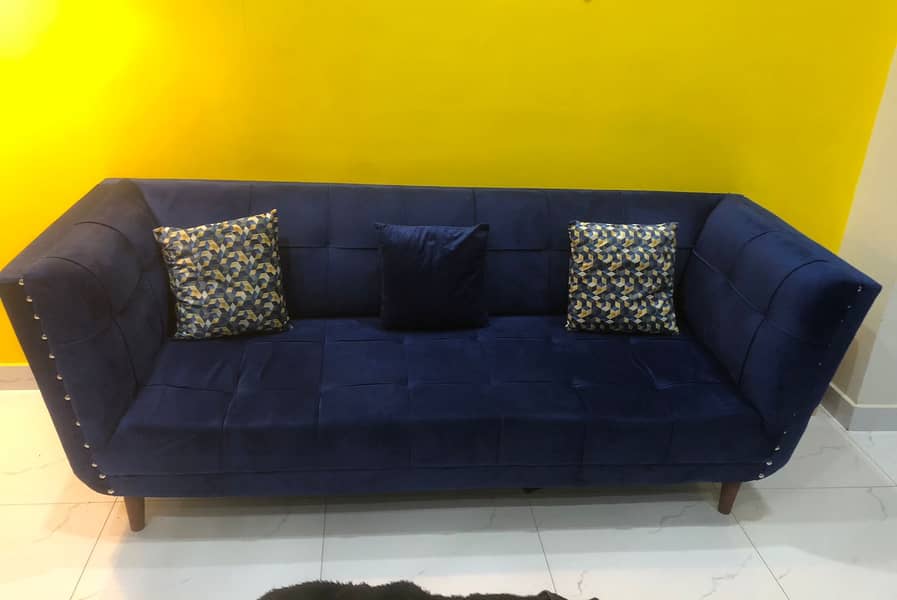 imported 3 seater sofa | wooden sofa | velvet design elegent sofa 1