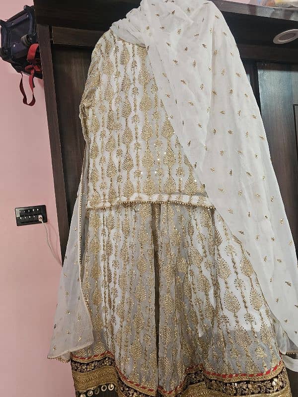 chiffon white lehnga from brand in Large size 2