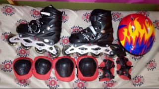 Newly purchased skates with safety guards