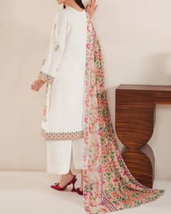 Lawn suit with dupatta /3PC lawn suit/Unstitched embroidered lawn