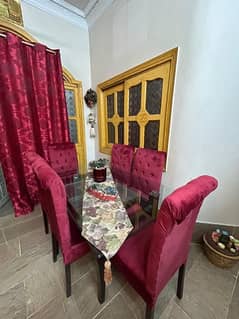 6 seater velvet dinning table