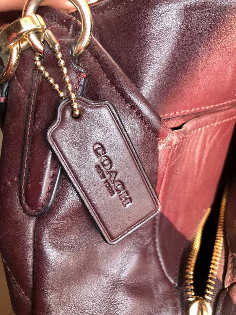 Burgundy Coach Hobo Shoulder Bag 4