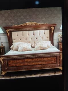 bed set- double bed- bed dressing side table- wooden bed- King size be