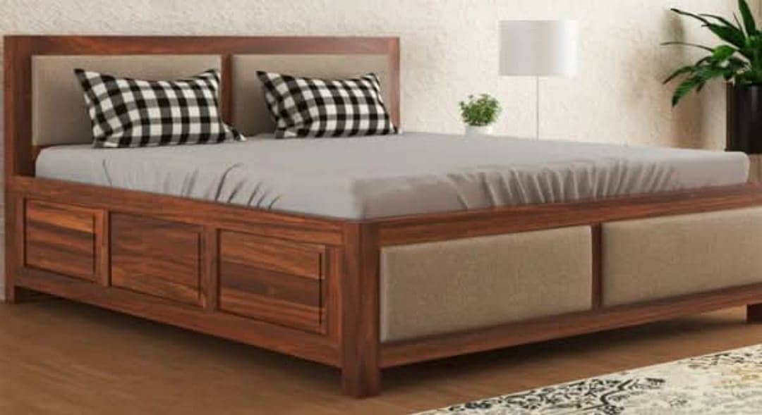 bed set - double bed - bed dressing side table - wooden bed set 6