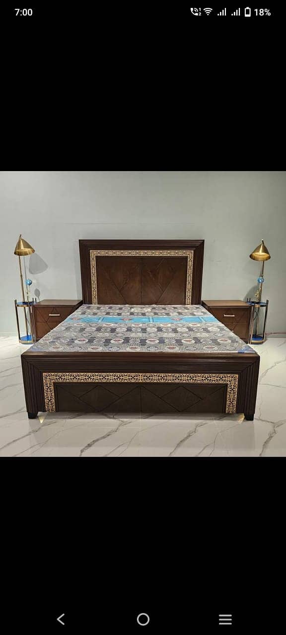 bed set - double bed - bed dressing side table - wooden bed set 16