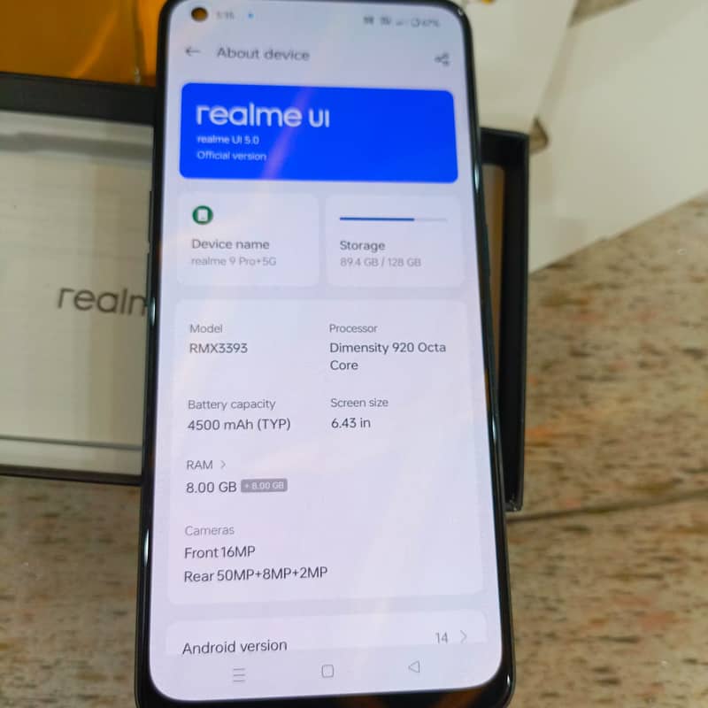 Realme 9 Pro Plus 5G – Aurora Green (8GB + 128 GB) 6