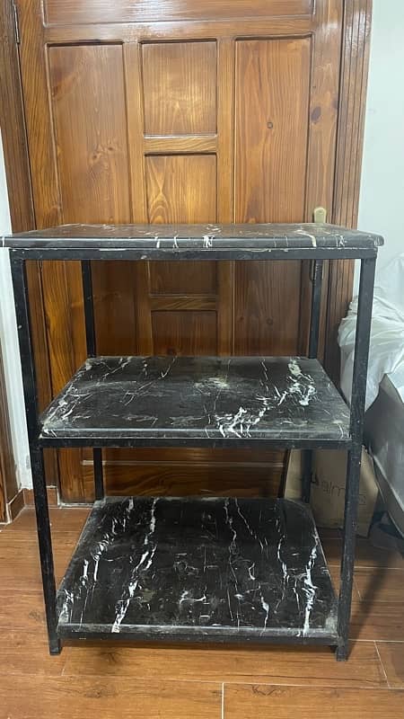 3 shelves iron stand with marble top 1