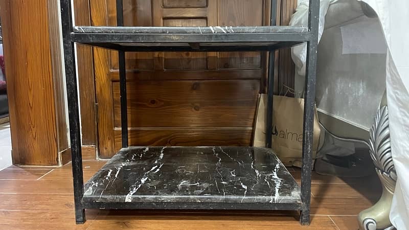 3 shelves iron stand with marble top 2