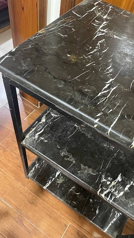 3 shelves iron stand with marble top 4