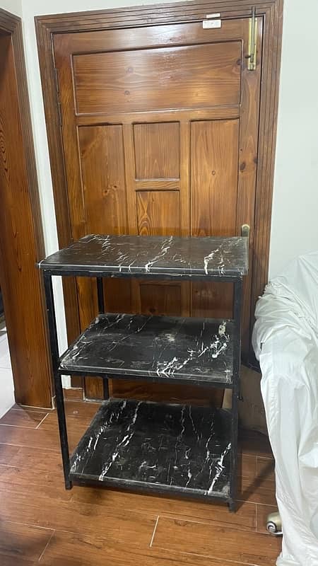 3 shelves iron stand with marble top 0