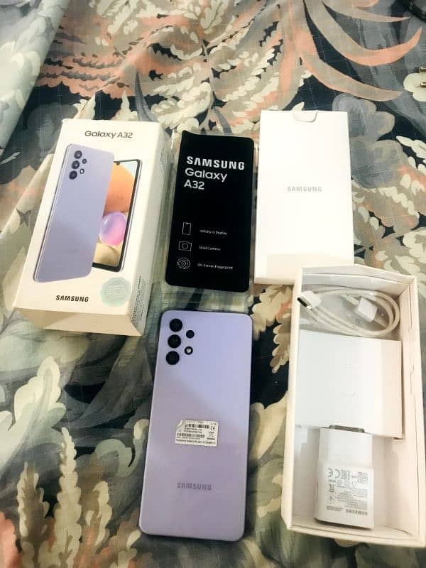 samsung a32 mobile complete box phone dual pta approved 1